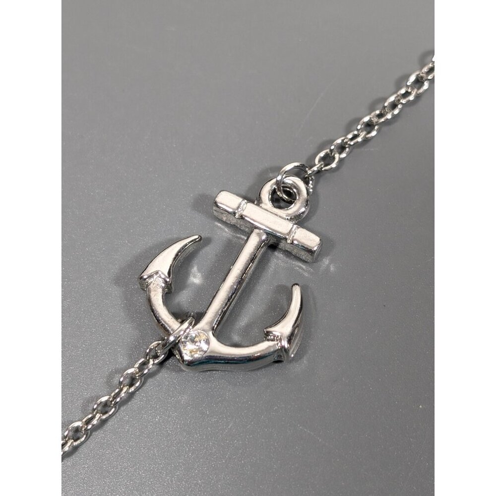 Joseph Nogucci Nautical Anchor Silver Tone Chain Bracelet 8.5" NOGU